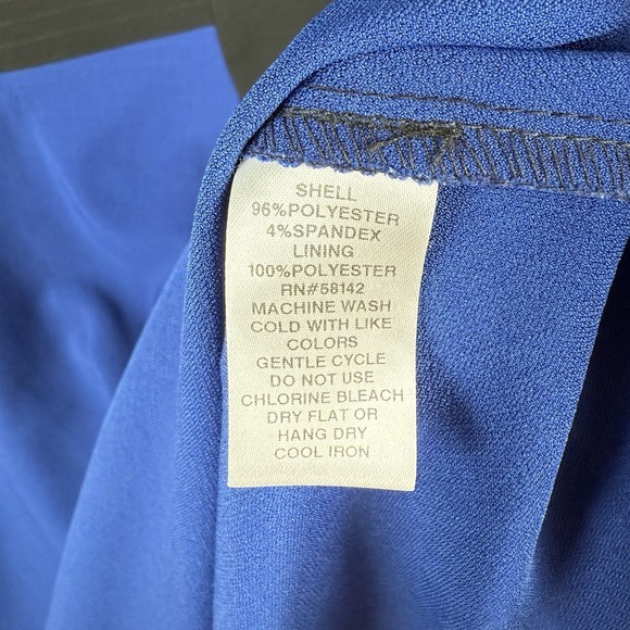 Maggy London Dress Size 8 Blue & Black Colorblock S/S Circle Skirt Stretch - Picture 8 of 8